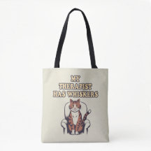 Cute Cat Quote "My Therapist Has Whiskers"