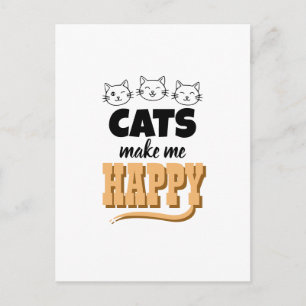 Cute Cat Quote Typography Minimalist Cat Lover Postcard