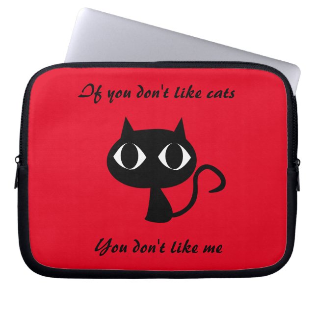cute Cat Quoted Laptop Sleeve (Front)