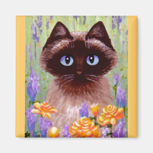 Cute Cat Ragdoll Siamese Burmese Rose Creationarts Magnet