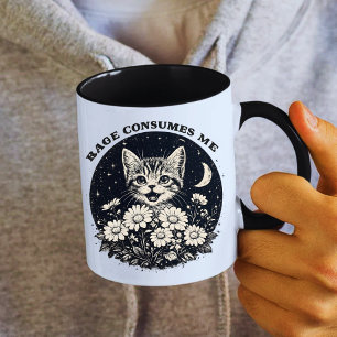 Cute Cat Rage Consumes Me Funny Sarcastic Kitten Coffee Mug