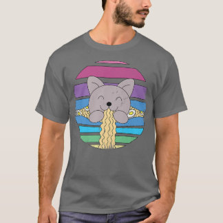 Cute Cat Ramen Retro Vintage Kawaii Noodle Design T-Shirt