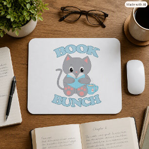 Cute Cat Reading a Book for Cat Lovers Mouse Mat
