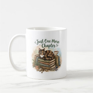 Cute Cat Reading Books Just One More Chapter Class Coffee Mug