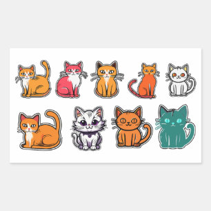 Cute Cat Rectangular Sticker