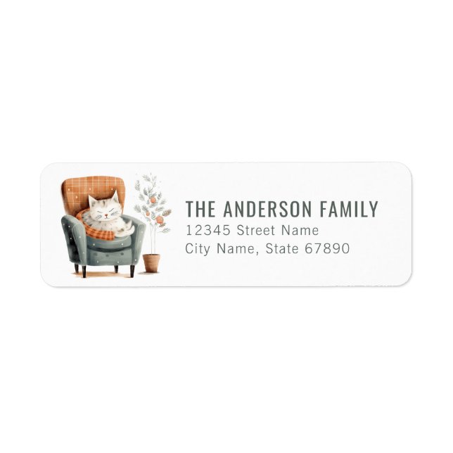 Cute Cat Return Address Labels (Front)
