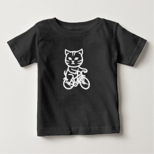 Cute cat riding a bicycle baby T-Shirt