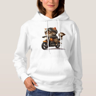 CUTE CAT riding a motocycle Classic T-Shirt (5) Hoodie