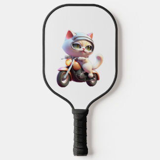 CUTE CAT riding a motocycle Classic T-Shirt (7) Pickleball Paddle