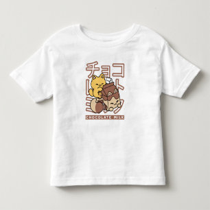 Cute Cat Riding Chocolate Milk Carton Kawaii Art Toddler T-Shirt