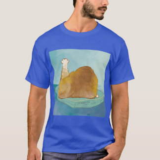 Cute Cat Roastedurkey Pose Funny Feline Foodie Art T-Shirt