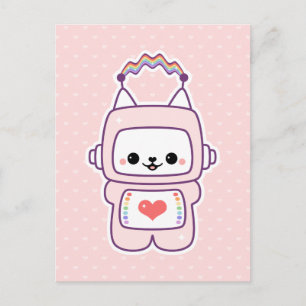Cute Cat Robot Postcard