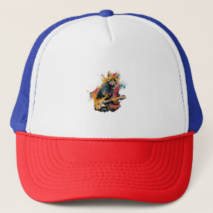 cute cat rocks tar design  trucker hat