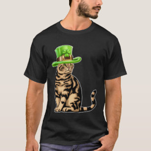 Cute Cat Saint Patrick Day  Happy St Kitten Day T-Shirt