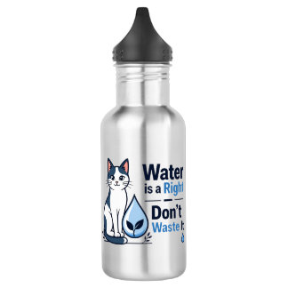 Cute Cat Save Water Eco Friendly 532 Ml Water Bottle