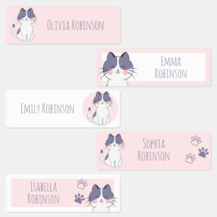 Cute Cat School Preschool Daycare Labels