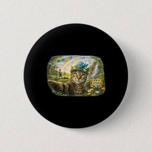 Cute Cat Selfie Earth Day Nature Celebration Funny 6 Cm Round Badge