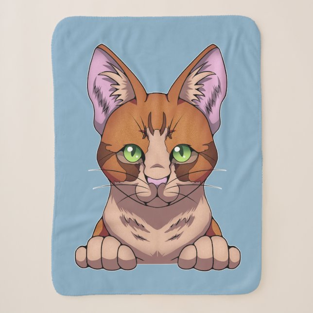 Cute Cat Sherpa Blanket (Front)