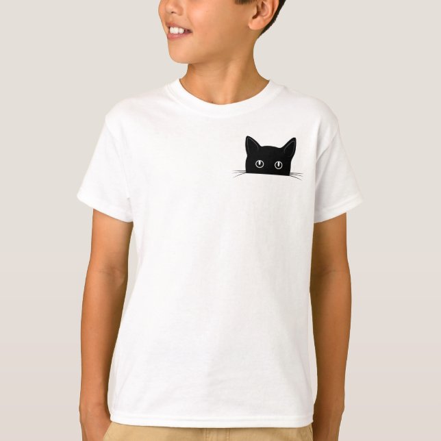 Cute Cat Shirt, Cat Hiding in Pocket Shirt (Front)