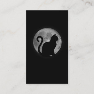Cute Cat Silhouette Moon Animal Lover Business Card