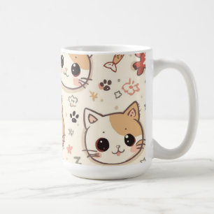 Cute Cat simple pet kitten Pattern Party Coffee Mug