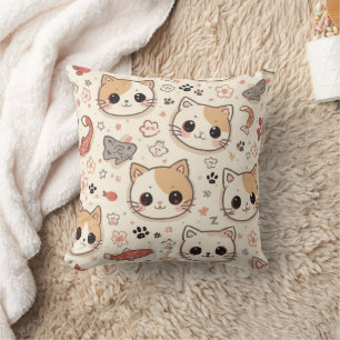 Cute Cat simple pet kitten Pattern Party Cushion