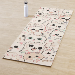 Cute Cat simple pet kitten Pattern Party Yoga Mat