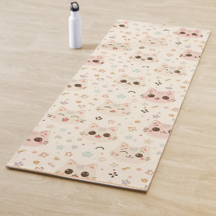 Cute Cat simple pet kitten Pattern Party Yoga Mat