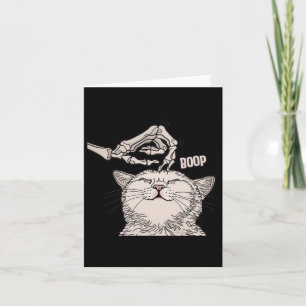 Cute Cat Skeleton Hand Boop Halloween Pet Women Gi Card