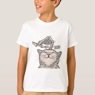 Cute Cat Skeleton Hand Boop Halloween Pet Women Gi T-Shirt