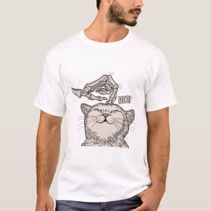 Cute Cat Skeleton Hand Boop Halloween Pet Women Gi T-Shirt