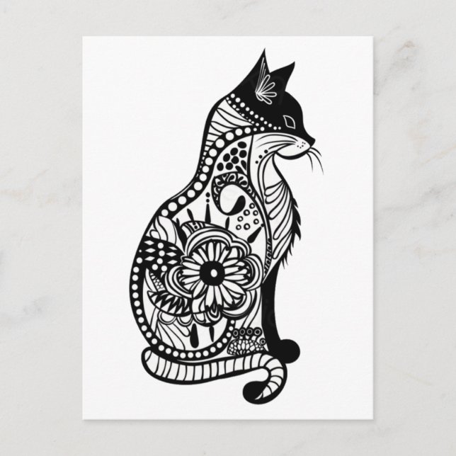 Cute cat sketch II Small Postcard (Front)