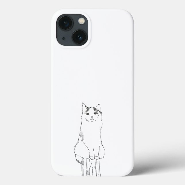 Cute Cat Sketch Modern Case-Mate iPhone Case (Back)