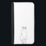 Cute Cat Sketch Modern Samsung Galaxy S5 Wallet Case<br><div class="desc">Modern phone wallet case featuring a simple hand drawn sketch of a cute cat.</div>