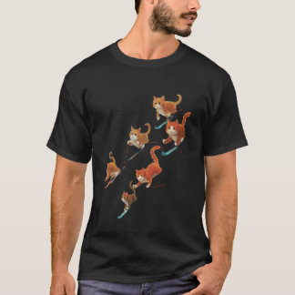 Cute Cat Skiing Design - Humour T-Shirt