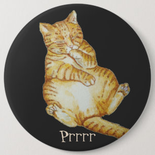 cute cat sleeping ginger kitten  6 cm round badge