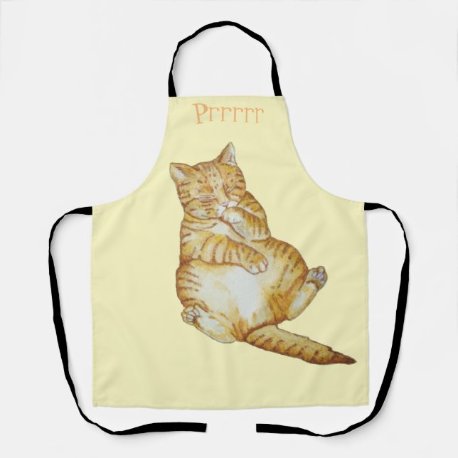 cute cat sleeping ginger kitten apron (Front)
