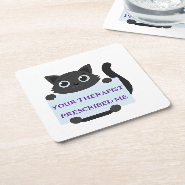 Cute Cat  Square Paper Coaster (Angled)