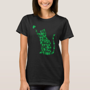 Cute Cat St Patricks Day C Lucky Cat Mum Shamrock  T-Shirt