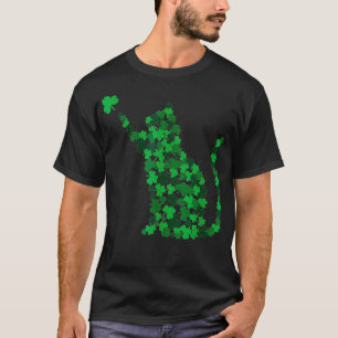 Cute Cat St Patricks Day Clover Lucky Cat Mom Sham T-Shirt