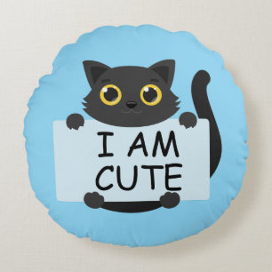 Cute Cat Statement Round Cushion