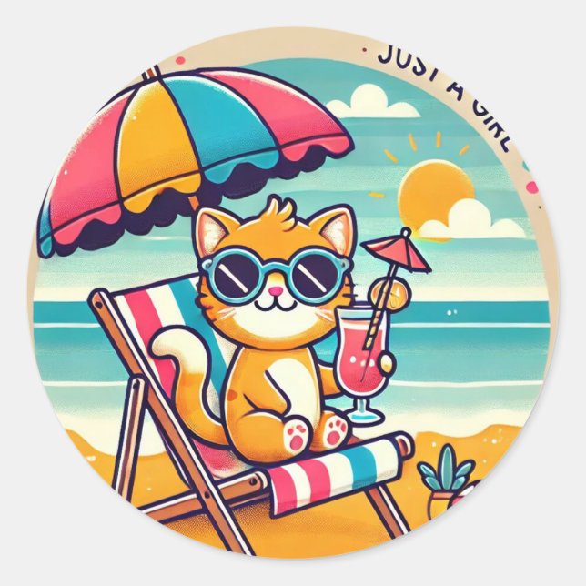 Cute Cat Sticker (Front)