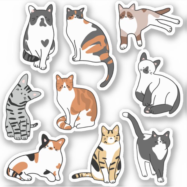 Cute Cat Sticker (Front)