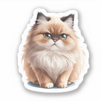 Cute Cat Sticker of a Himalayan Cat Clipart