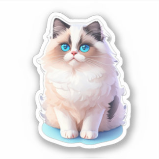 Cute Cat Sticker of a Ragdoll Cat Clipart