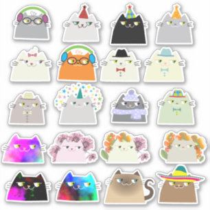 Cute Cat Sticker Pack Kawaii Mochi Cats