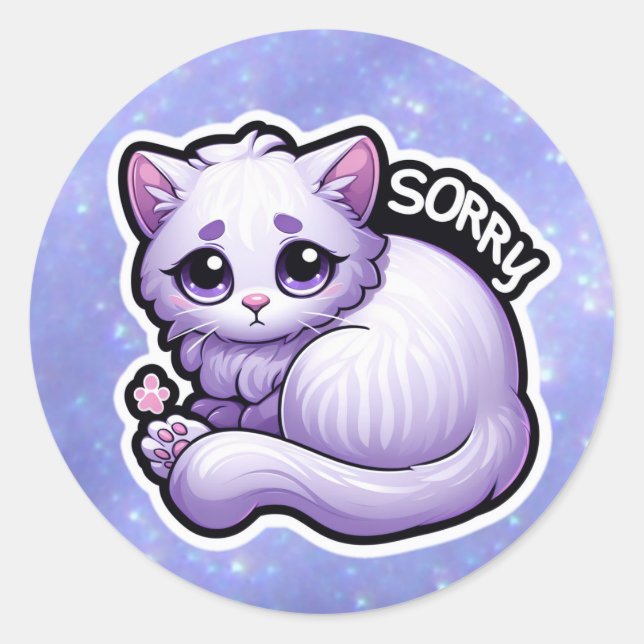cute cat sticker - sorry (Front)