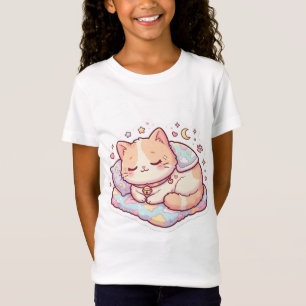Cute Cat Sticker Style Kids' T-Shirt Adorable Ki