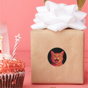 Cute cat stickers. classic round sticker
