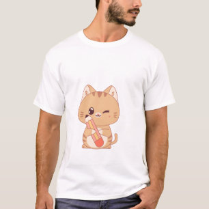 cute cat student cat lovers design T-Shirt